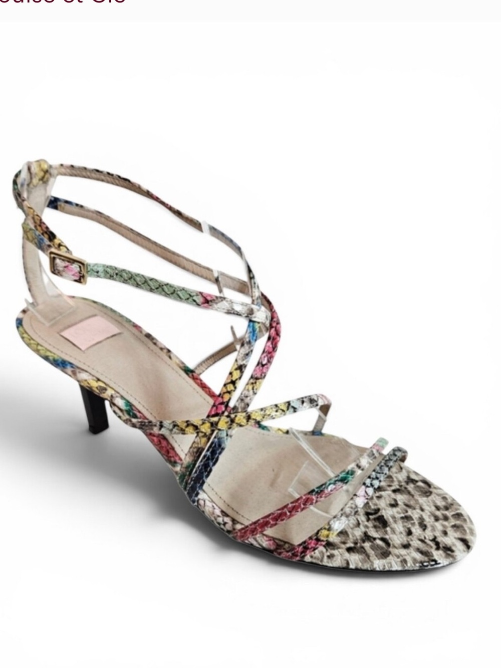 NWOT Multi-Color Strappy Snake-Print Women's Sandals
